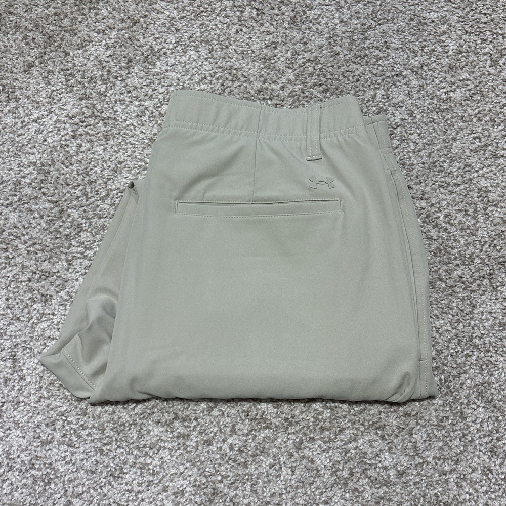 Under Armour Pants Mens 36x30 Beige Stretch Golf Khakis Elastic Waist Casual - Picture 1 of 8